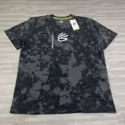 Under Armour Steph Curry 30 Heavyweight T-Shirt Mens XL 1380365 Tie-Dye Gray $45