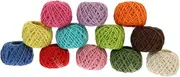 12 Rolls Colored Twine Green Twine Flax Twine Green Decorations Twine Cord Rope Jute Twine Jute Christmas Twine Natural Flax Threads Twine Rope Hand-Made Packing Flax Thread Numb