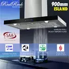 Island Ceiling Mounted Rangehood Stainless Steel Glass 900mm 90cm Range Hood