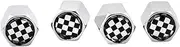 4Pcs Valve Stem Caps Fashion Black & White Checkered Design Car Tire Zinc Alloy Chrome with Rubber Ring for Mini Coopers R50 R51 R52 R53 R55 R56 R57 R58 R59 R60 R61 F55 F56 Styling Decoration