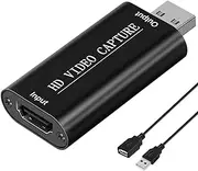 DIGITNOW Audio Video Capture Cards 1080P HDMI to USB 2.0 Record to DSLR Camcorder Action Cam,Computer for Gaming, Streaming, Teaching, Video Conference, Broadcasting or Facebook Portal TV Recorder