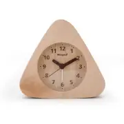 Solid Wood Non Ticking Analog Quartz Alarm Clock with Nightlight Snooze Alarm