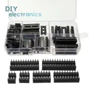 66Pcs DIP IC Sockets Adaptor Solder Type Kit 6 8 14 16 18 20 24 28 Pins US