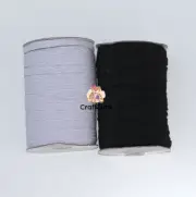 100m roll of 6mm (1/4 inch) Quality 8 Cord Braided Elastic in White or Black