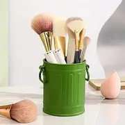 LeoLeoyy Vintage Style Pencil Holder, Large Capacity Desk Organizer with 2 Handles. Retro Hangable Bucket Pen Holder