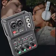 SustVita USB Soundcard for Music Recording, 2 Channels Audio Mixer with Compact Sound Mixing Console and 48V Phantom Power for Internet Karaoke
