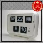 TWEMCO Table & Wall Clock Digital Flip Clock With Calendar QD-35 White New
