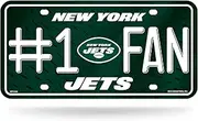 Rico Industries NFL New York Jets #1 Fan Metal License Plate Tag