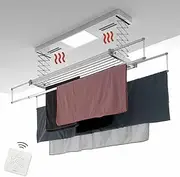 foxydry Pro Heated Ceiling Drying Rack with Remote Control Hot Air Ventilation Aluminium Steel for Sheets 160 x 52 x 30 cm (150)
