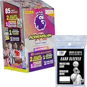 TransAtlantic Treasures Premier League Soccer Trading Cards - 85 Cards, 2 Golden Ballers, Limited Edition Savinho, Didier Drogba History Maker, 100 Card Protectors