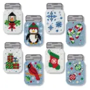 Herrschners® Holiday Mason Jar Ornaments Plastic Canvas Kit
