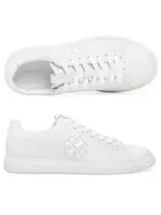 NIB Tory Burch Women Double T Howell Court Sneakers White US Size 6-8.5