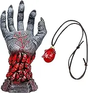nezababycos Berserk Statue Figure Hand of God Merch Figurine Anime Skeleton Devil Hand Ornament with Behelit Necklace Accessories Halloween Decoration for Indoor Outdoor Home Collections