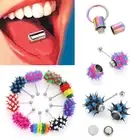 Women Men Jewelry Rubber Stud Ring Vibrating Tongue Bar Barbell Body Piercing