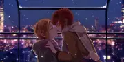Anime ensemble stars night high view scarf city lights Playmat Gaming Mat Desk