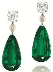 25 ct Dangle Earrings Solid 925 Sterling Silver Green Pear Pearl Cushion Cz Gift