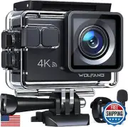 WOLFANG Action Camera 4K 20MP GA100, Waterproof 40M Underwater Camera for Sno