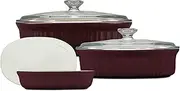 [CorningWare] French White Bakeware 6-Piece Set, French Cabernet