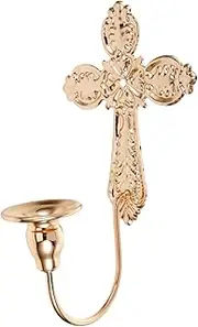 Kisangel 1 Set Candlestick Wall Holders Candle Holder Rings Plate Decoration Catcher Tealight Warmer Fluted Cone Stand Gold Candle Centerpieces for Tables Retro Wreath LED Golden