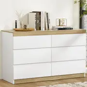 6 Chest of Drawers Cabinet Dresser Table Lowboy White