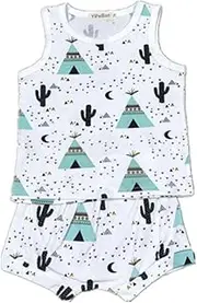 [AYIYO] Summer Baby Fruit Printed Cotton Tank Tops Tee Shirts + Shorts Harem Pants Set