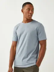 Grey Silver Slim Fit Essential Crew Neck Cotton T-Shirt (C05136) | $15