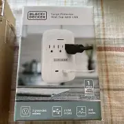 Black+Decker 1 USB Charging Port 1 USB-C Port 3 Grounded Outlets Surge Protector
