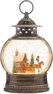 86210 Snow Globe Covered Bridge and Sleigh 11.5-Inch Height, Plastic