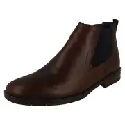 Mens Rieker '10374' Brown Leather Chelsea Boot With Zip