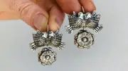 Taxco Love Bird Earrings. Sterling Silver. Mexico. Frida Kahlo. 2099