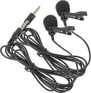 Milisten 2Pcs Clip Lavalier Microphone for Phone Tablet Computer Recording Mic with Durable Design for Conference Broadcast Use