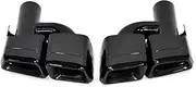 Compatible For Mercedes Benz W212 W221 E63 W204 C63 S63 CLS Exhaust Tip Muffler 304 Stainless Steel Square Dual Exhaust Tip System Outlet(H Black)