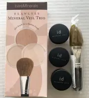 Bare Escentuals Mineral Veil Trio .02 + Application Brush NOS Box Tinted