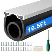 16.5 FT Garage Door Seals Bottom Rubber, Heavy Duty U+O Ring Garage Door Bott...