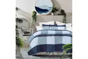 Amsons Pure Cotton Bedspread Set with extra Standard Pillowcases - Blue Box