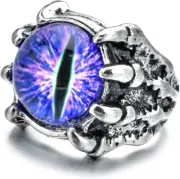 Biker Jewelry Gothic Devil Evil Eye Ring Vintage Dragon Claw Ring Punk Hell Demo
