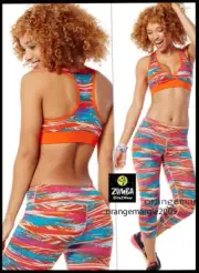 ZUMBA FITNESS 2Pc.Set! Capri leggings + Mid-level Bra Top Rare EliteZW S M L XL
