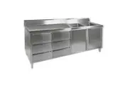 DSC-2100R-H KITCHEN TIDY CABINET WITH COMCHEF Double RIGHT SINKS - MODULAR SYSTEMS