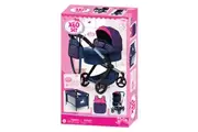 Bayer 71cm Xeo Mega Set Unicorn Doll Pram w Bag Kids Pretend Toy Blue Pink 3y+