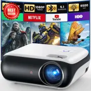 Native 1080P Bluetooth Projector Mini Full HD Portable for Home Bedroom PS5