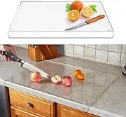 Chris.W Acrylic Cutting Board with Counter Lip, 15.7 * 11.8 Inch Clear Cutting Boards for Kitchen Countertop, Non-Slip, Perfect for Bread, Meat, Charcuterie, Apartment Essentials Kitchen Decor Gifts