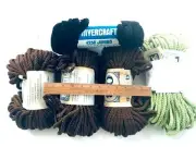 QB Vintage Macrame Braid Craft Cord Polypropylene Lime green brown black LOT New