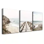 3 Set of Coastal Mural Print 100% Australian Made 3 x 40x60cm (Stretched)