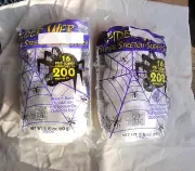 Super Stretch Spider Web Halloween Scary Party Decor/ White,2 bags/32Ft/Lot
