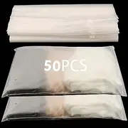 HAKZEON 50 PCS 35 x 45 cm Travel Storage Ziplock Clothes Bags, Frosted Plastic Zip lock Resealable Bag, Reusable Waterproof Luggage Organiser Space Saver Pouch for Clothes, Shoes