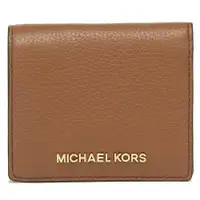 在飛比找金石堂精選優惠-MICHAEL KORS 荔枝紋真皮短夾－焦糖