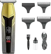 Gold,Professional Hair Clippers for Men, Rechargeable Cordless Barber Clippers and Trimmers Set, 3H Battery Life, with 4 Limiting Combs, Gifts for Men