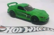 Hot Wheels WHEEL SWAP Honda S2000 11mm Black 5 Spokes Rubber Tires Green New