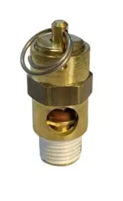 American Made Brass Compressor Safety Valve 450 PSI 1/4 NPT 377 CFM, Viton Seal