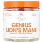 The Genius Brand, Genius Lion's Mane, 1,200 mg, 120 Veggie Capsules (600 mg Per Capsule)